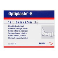 Optiplaste-E (ex-elastoplast-E) 6 cm x 2,5 mètres: Bandage adhésif élastique en coton et viscose (Boîte de 12 unités)